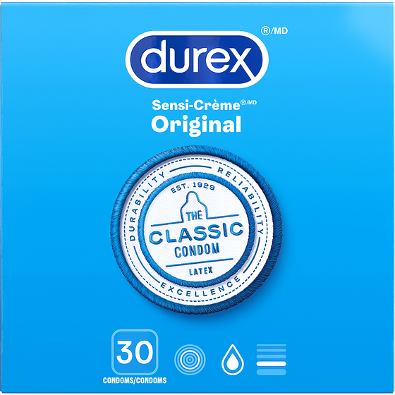 Durex Condoms en latex Sensi-Crème Original Easy-On 30 ea, 0,58 $/1ch