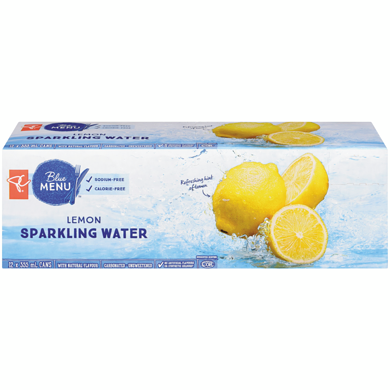 PC Blue Menu Lemon Sparkling Water, 12-Pack 12x355.0 ml, $0.15/100ml