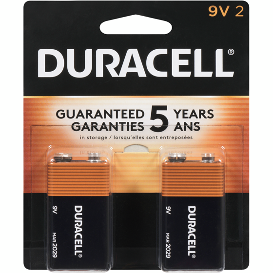 Duracell Coppertop Alkaline Batteries, 9V 2 ea, $6.00/1ea