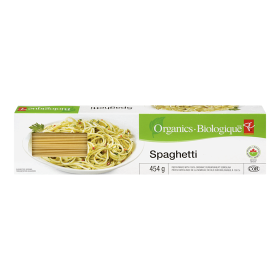 PC Biologique Spaghetti 454 g, 0,94 $/100g