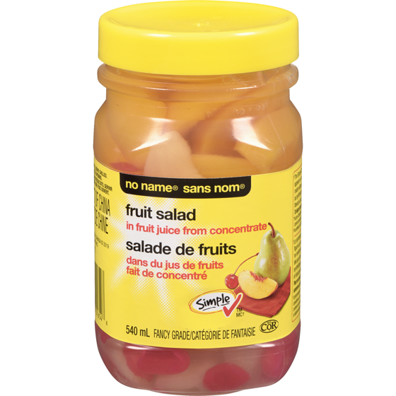 No Name Fruit Salad in Fruit Juice From Concentrate 540 ml, $0.83/100ml