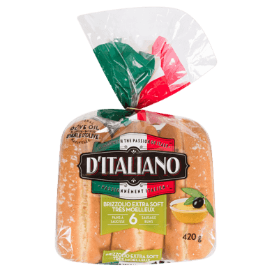 D'Italiano Brizzolio Sausage Buns 420 g, $1.07/100g