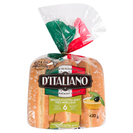 D'Italiano Brizzolio Sausage Buns 420 g, $1.07/100g
