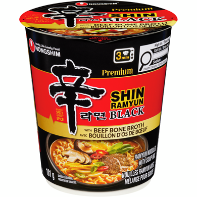 Nong Shim Shin Brand Premium Noodle Soup, Shin Black Cup 101 g, $2.76/100g