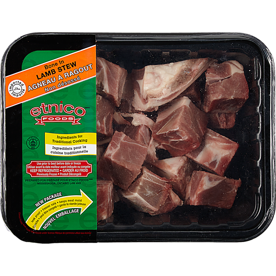 Etnico Lamb Stew Meat Bone-In $22.00/1kg $9.98/1lb