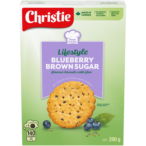 Peek Freans Style de vie Bleuets et cassonade, associer à toute boisson chaude 290 g, 1,72 $/100g