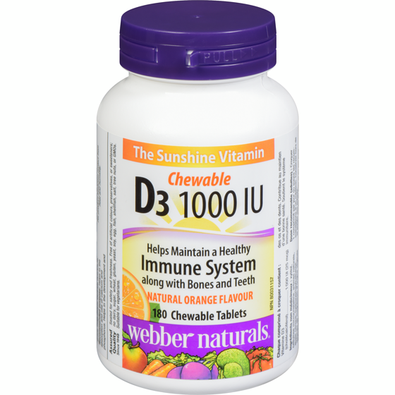 Webber Naturals Chewable D3 180 ea, $0.05/1ea