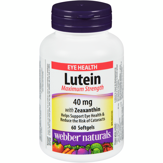 Webber Naturals Vitamins, Eye Health Softgels Lutein With Zeaxanthin 40 Mg Maximum Strenght 60 ea, $0.45/1ea