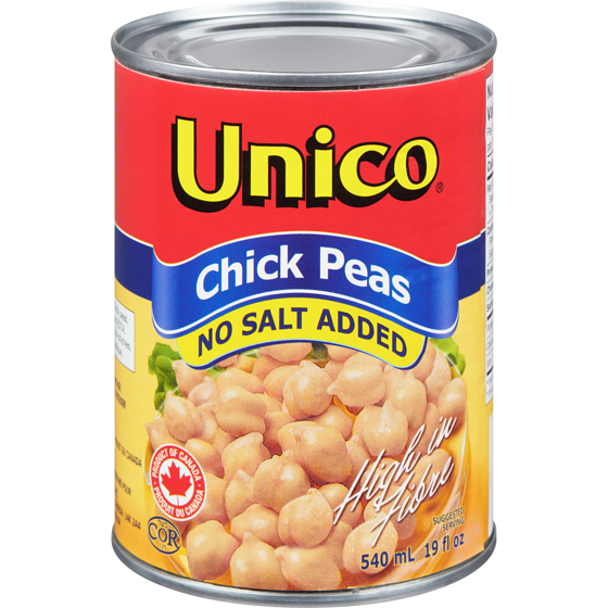 Unico Chick Peas, No Salt Added 540 ml, $0.31/100ml