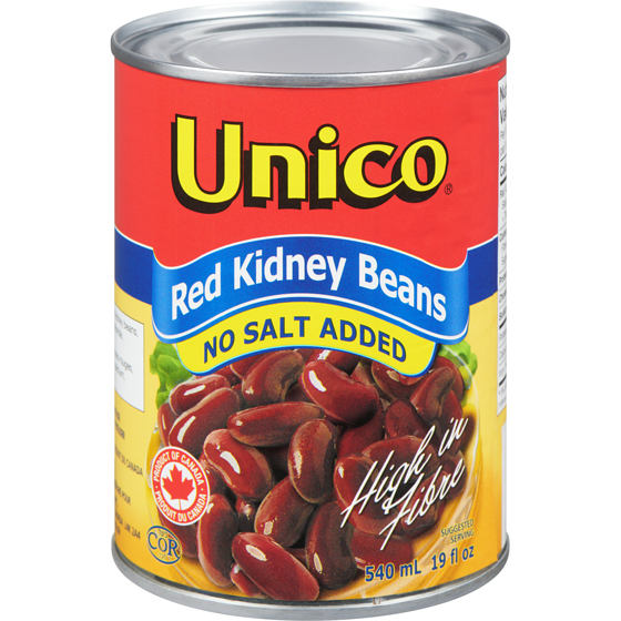Unico Red Kidney Beans, No Salt Added 540 ml, $0.31/100ml