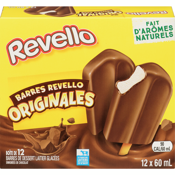 The Original Barres de Dessert Laitier Glacé saveurs naturelles et lait de qualité 12x60.0 ml, 0,63 $/100ml