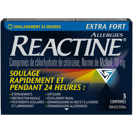 Réactine Comprimés Extra fort à 10 mg 3 ea, 3,00 $/1ch