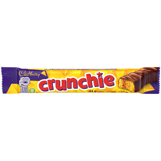 Cadbury Barre Crunchie simple, cacao 100% durable 44 g, 4,07 $/100g