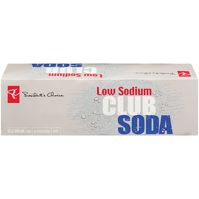 President's Choice Low Sodium Club Soda 12x355.0 ml, $0.16/100ml