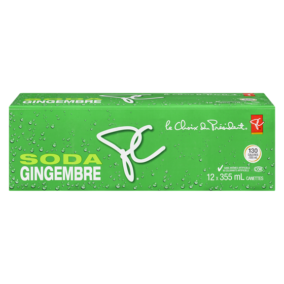 le Choix du Président Soda au gingembre 12x355.0 ml, 0,16 $/100ml