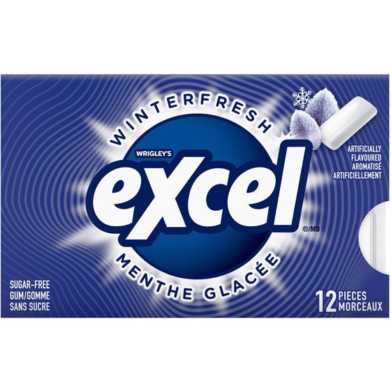 Wrigley's Excel Winterfresh Flavoured Sugar Free Chewing Gum, 12 Pieces, 1 Pack 1 ea, $1.99/1ea