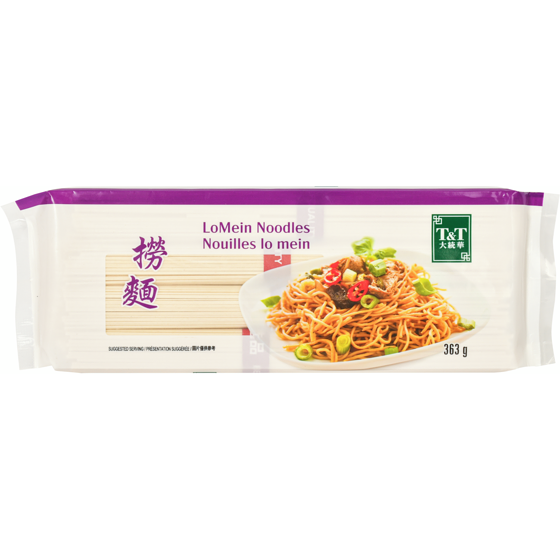 T&T Nouilles lomein 363 g, 0,49 $/100g