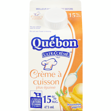 QUÉBON Crème à cuisson 15 % 473 ml, 0,74 $/100ml