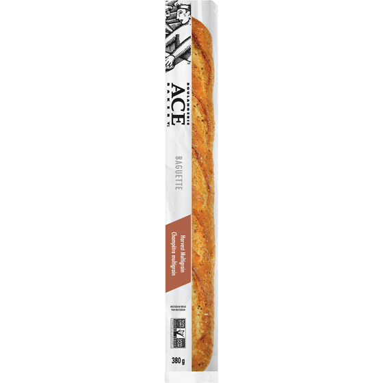 Boulangerie ACE Baguette style moisson 380 g, 1,05Â $/100g