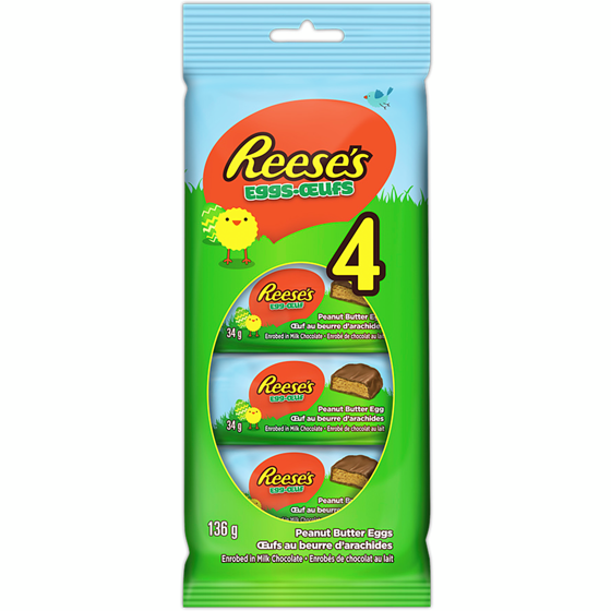 Reese's Peanut Butter And Milk Chocolate Easter Eggs Multi-Pack 136 g, $4.40/100g