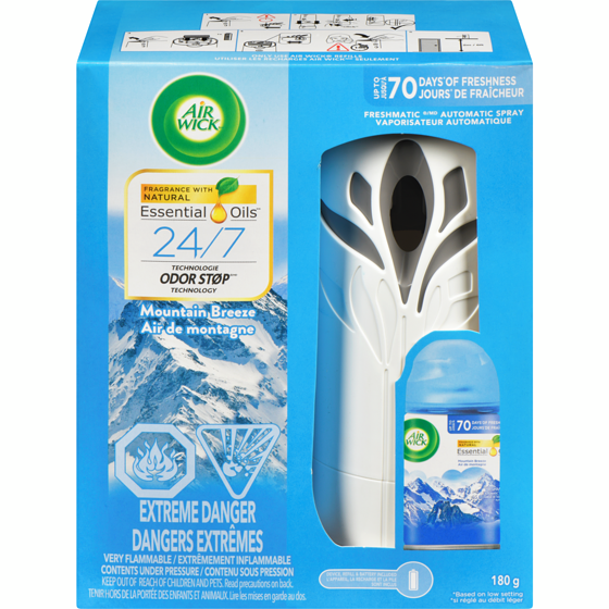 Air Wick Freshmatic Air Freshener, Automatic Spray Kit, Mountain Breeze, 1 Device + 1 Refill 180 g, $9.99/100g