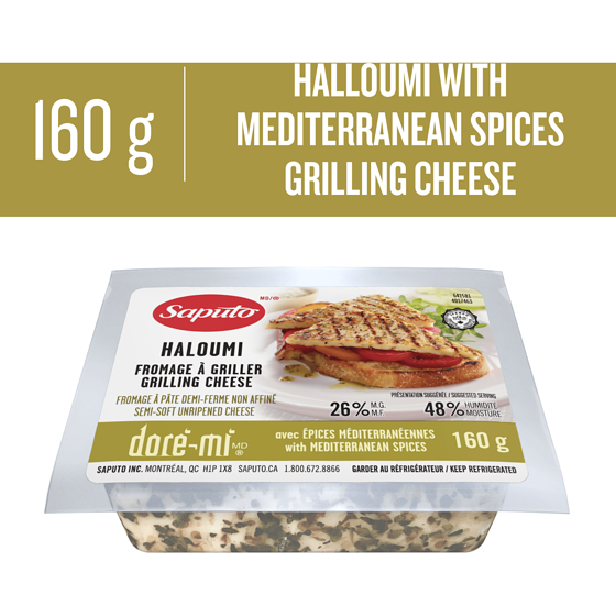 Saputo Doré-Mi Haloumi with Mediterranean Spices Cheese 160 g, $4.38/100g