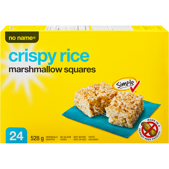 No Name Crispy Rice Marshmallow Squares 528 g, $1.33/100g
