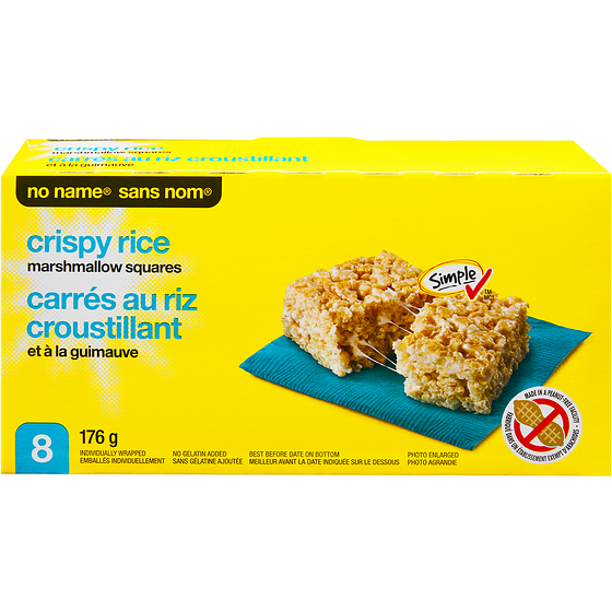 No Name Crispy Rice Marshmallow Squares 176 g, $1.87/100g