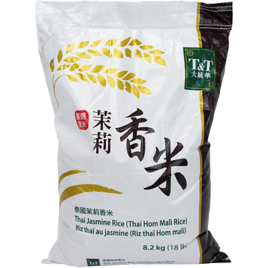 T&T Thai Jasmine Rice 8.2 kg, $0.27/100g
