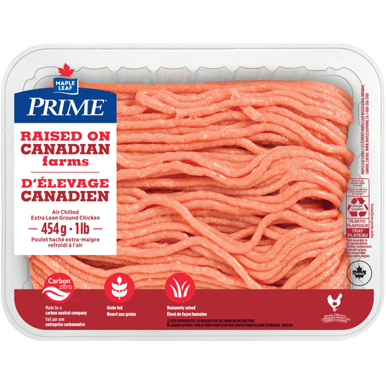 Maple Leaf Poulet haché extra-maigre, D'élevage canadien 454 g, 1,76 $/100g