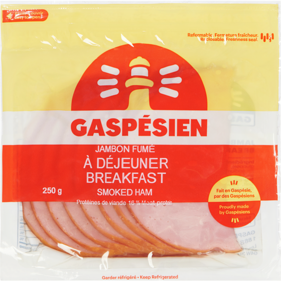 Gaspesien Breakfast Ham, Sliced 250 g, $2.40/100g