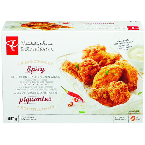 le Choix du Président Ailes de poulet à l’américaine piquantes croustillantes 907 g, 1,87 $/100g
