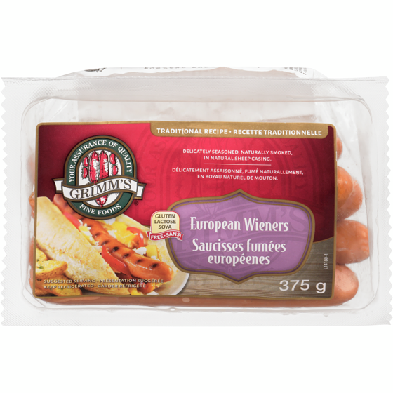 Grimm’s Saucisses de Francfort, européennes 375 g, 2,13 $/100g