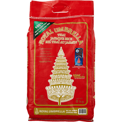 Royal Umbrella Thai Jasmine Rice 8 kg, $0.29/100g