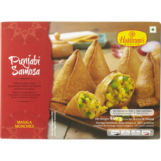 Haldiram’s Samosa Punjabi 460 g, 1,52 $/100g