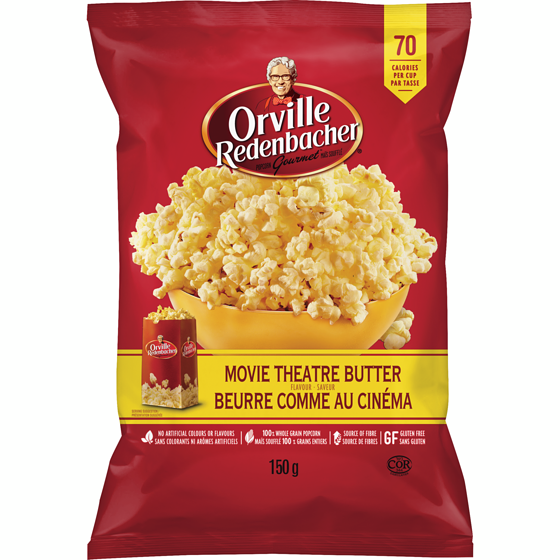 Orville Redenbacher’s Maïs soufflé, beurre come au cinéma, prêt à manger 150 g, 3,33 $/100g