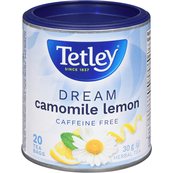 Tetley Dream Camomile/Lemon Herbal Cannister Pack 20 ea, $0.22/1ea