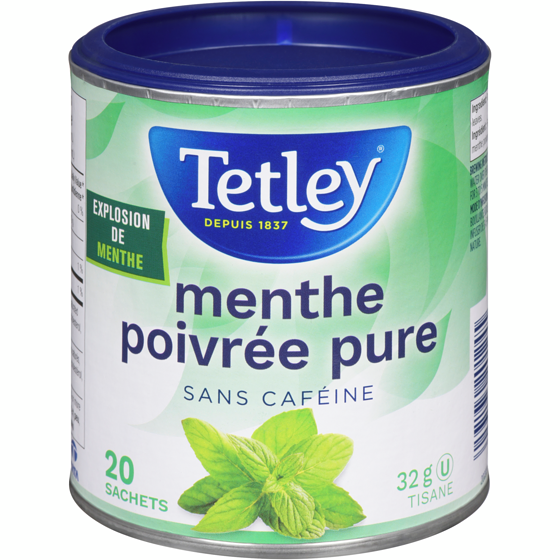 Tetley Tisane à la menthe poivrée pure 20 ea, 0,22 $/1ch