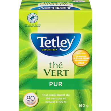 Tetley Thé vert pur 80 ea, 0,14 $/1ch