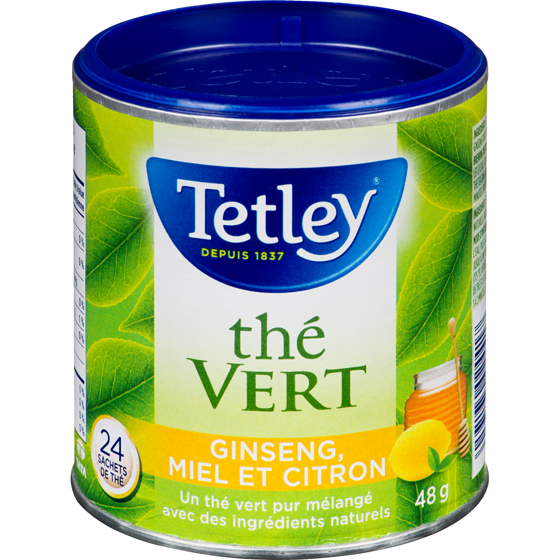 Tetley Thé vert miel citron et ginseng 24 ea, 0,19 $/1ch