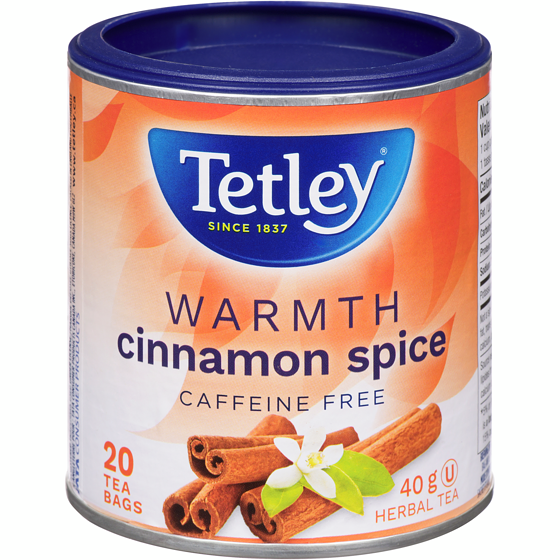 Tetley Warmth Cinnamon Spice Herbal Cannister Pack 20 ea, $0.24/1ea