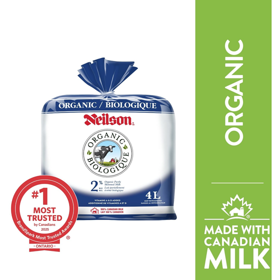 Neilson 2% Organic Milk 4 l, $0.30/100ml