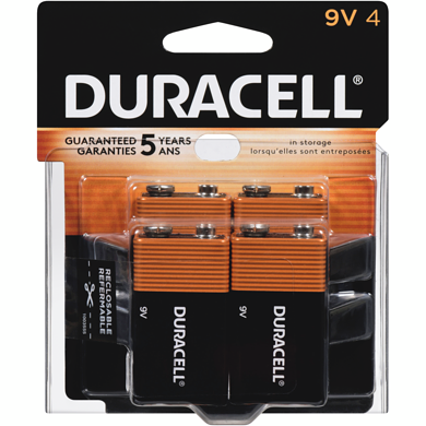 Duracell Coppertop Alkaline Batteries, 9V 4 ea, $5.00/1ea