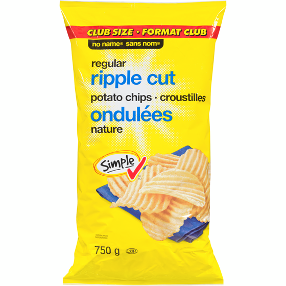 Sans Nom Croustilles ondulées nature 750 g, 0,77 $/100g