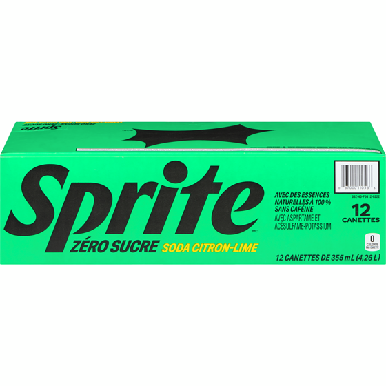 Sprite Zéro Fridge Pack Cannettes 12x355.0 ml, 0,20 $/100ml