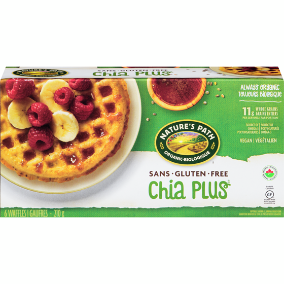 Nature's Path Waffles Chia Plus Organic 210 g, $2.86/100g