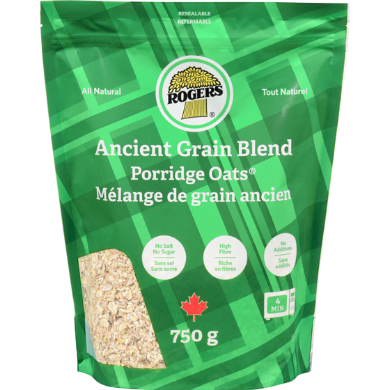 Rogers Porridge Oats, Ancient Grain Blend 750 g, $0.80/100g
