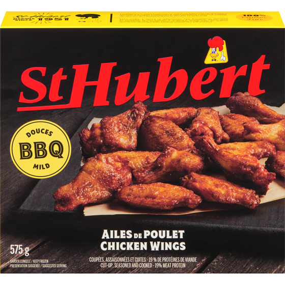 St Hubert Ailes de poulet, BBQ 575 g, 2,96 $/100g