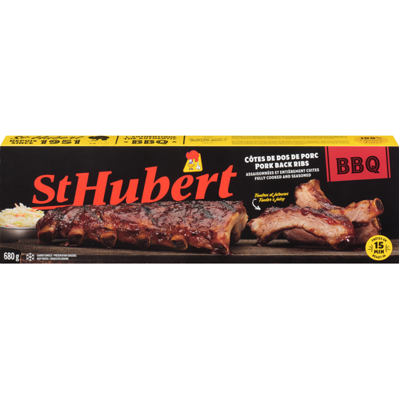 St Hubert Côtes de dos de porc surgelées 680 g, 2,50 $/100g