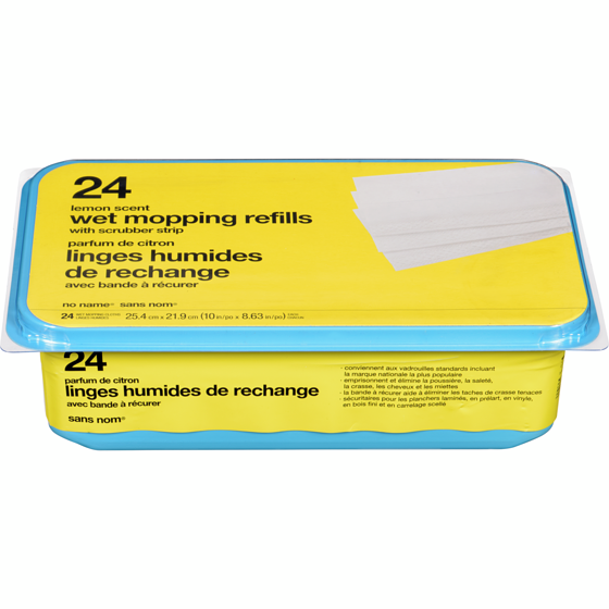 No Name Lemon Scented Wet Mop Refills With Scrubber Strip 24 ea, $0.35/1ea